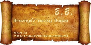 Breznyánszky Bence névjegykártya